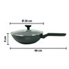 Imagen de Wok Sartén aluminio con tapa de vidrio 28cm.