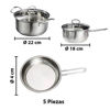 Imagen de Juego de ollas y sarten - Total 5 piezas