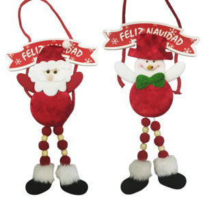 Imagen de Navidad adorno figura para colgar con mensaje - Diseños surtidos.