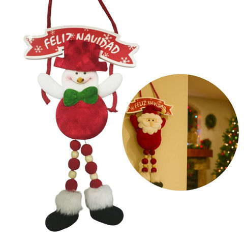 Imagen de Navidad adorno figura para colgar con mensaje - Diseños surtidos.