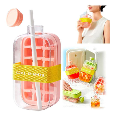 Imagen de Botella plegable portátil Botella cubetera hielo con sorbito