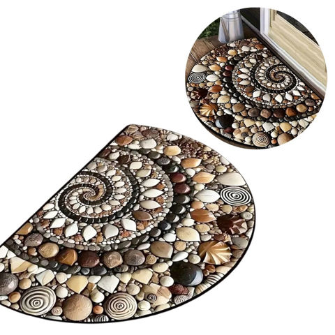 Imagen de Alfombra puerta de entrada - Diseño estampado de piedras