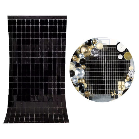 Imagen de Cotillon-cortina metalizada rectangulos de color