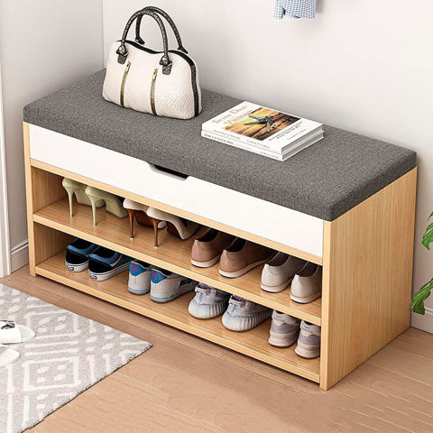 Imagen de Zapatera Organizador de calzado con Estantes Banco y Cajón Asiento