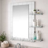 Imagen de Espejo de pared para baño con estantes-decorado-70x50cm.