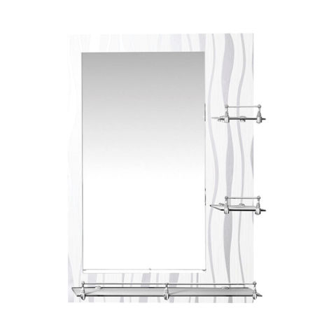 Imagen de Espejo de pared para baño con estantes-decorado-70x50cm.