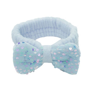 Imagen de Vincha para maquillaje con moña y lentejuelas