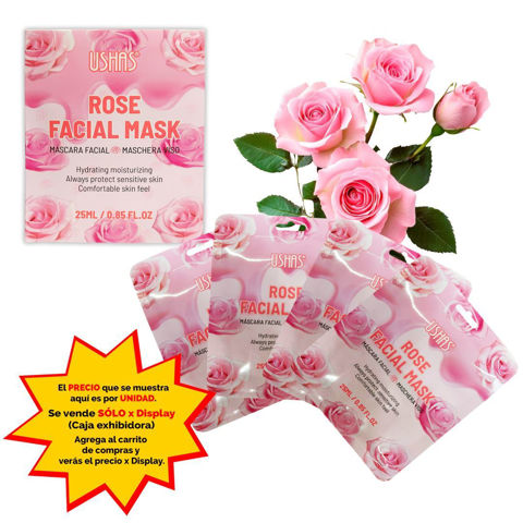 Imagen de Mascara facial Ushas C/U-rosas-