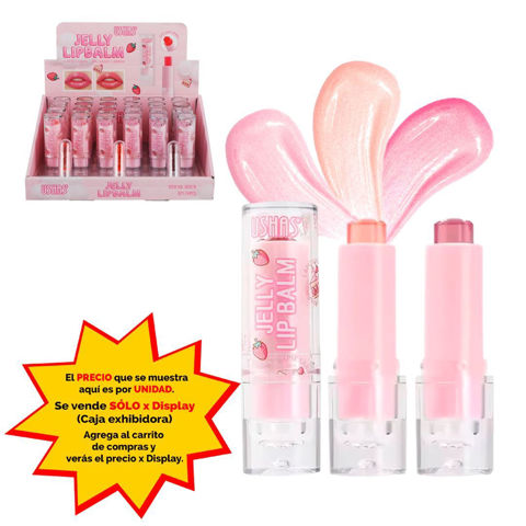 Imagen de Labial Ushas Balsamo-frutilla- 3 tonos-UC070