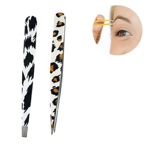 Imagen de Pinza metálica para cejas animal print