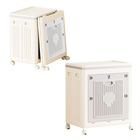 Imagen de Canasto Cesta Plegable Organizador con ruedas Baño Lavanderia Juguetes