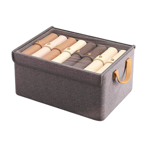 Imagen de Caja plegable de tela para almacenamiento con visor
