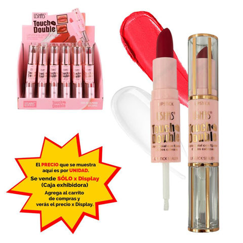 Imagen de Lapiz labial Ushas con fijador 2 cabezas-ULP006B
